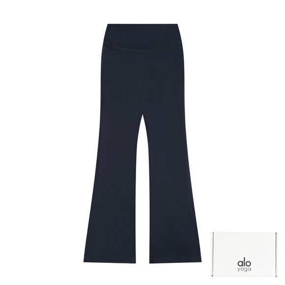 Alo Yoga High Waisted Micro Flared Yoga Pants In Navy Blue